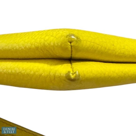 Coach Yellow Leather Double-Zip Wristlet Wallet Purse Bag Gold Hardware - Picture 7 of 8